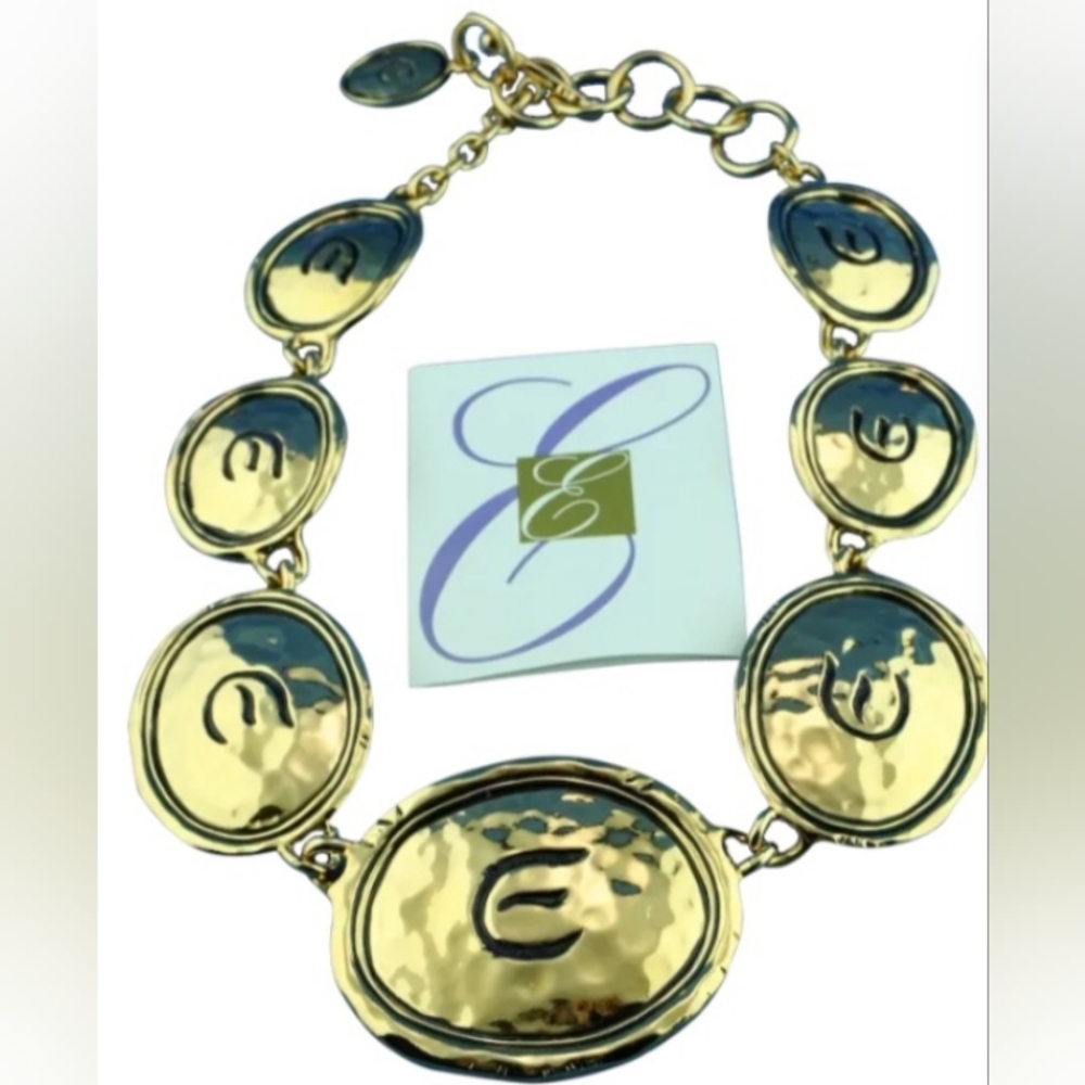 Elizabeth Taylor for Avon Signature Gold Coast  Medallion Necklace Vintage